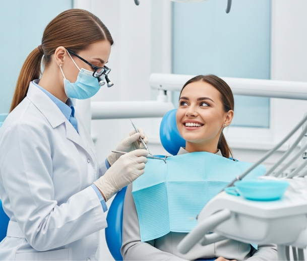 White Wave Dental Care Dentist with patient